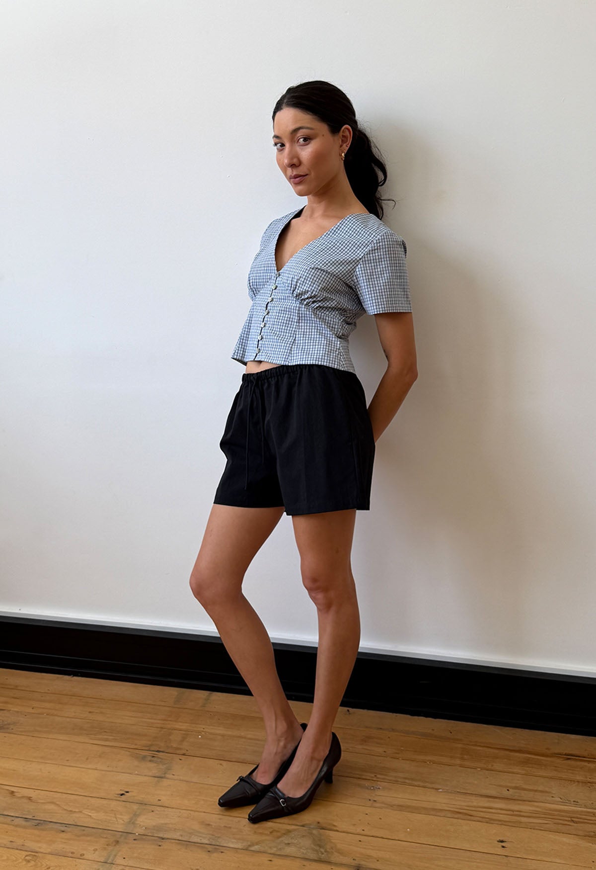 Mid-Rise Drawcord Short Nera
