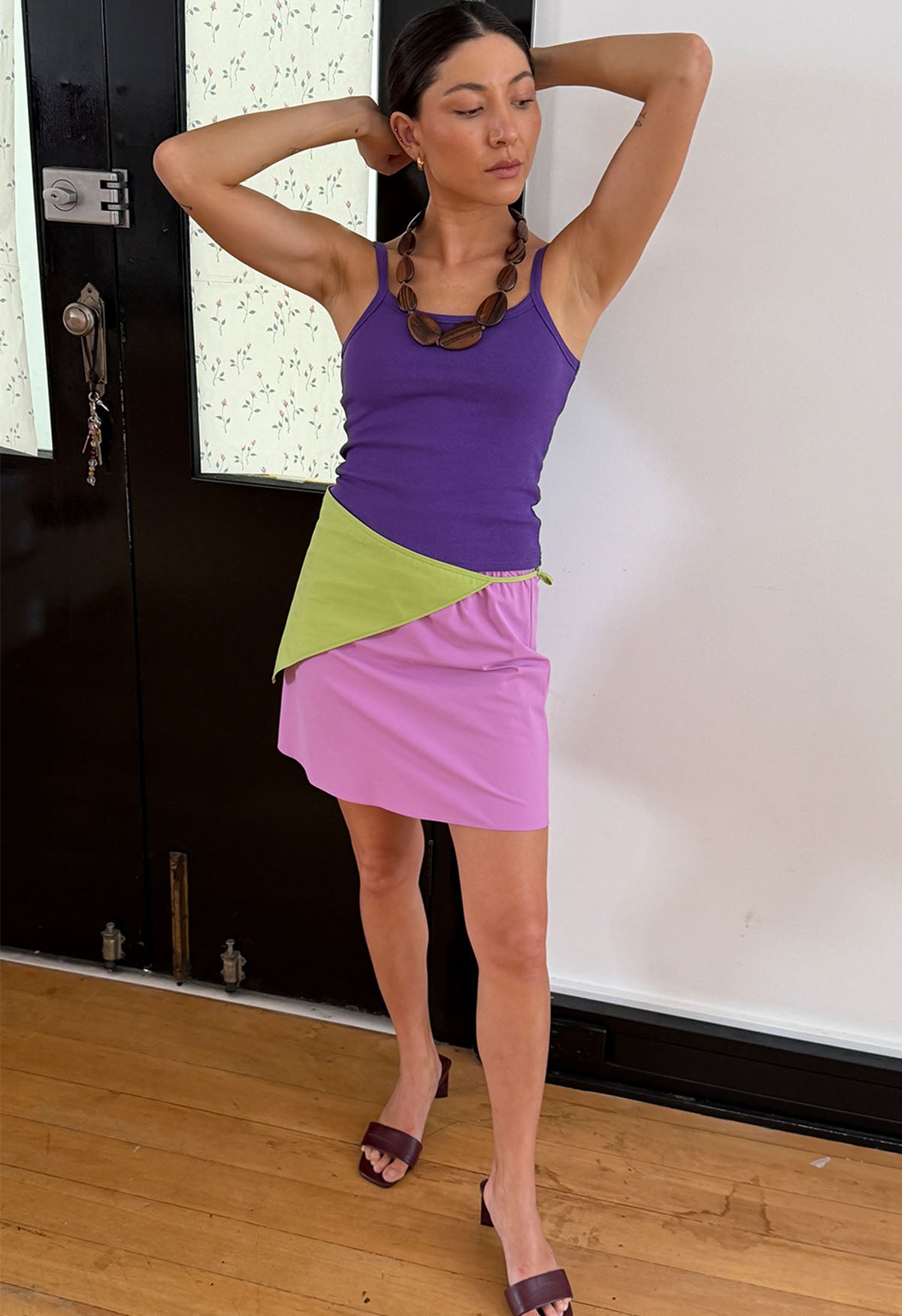 Mini Slip Skirt Lavanda Tencel