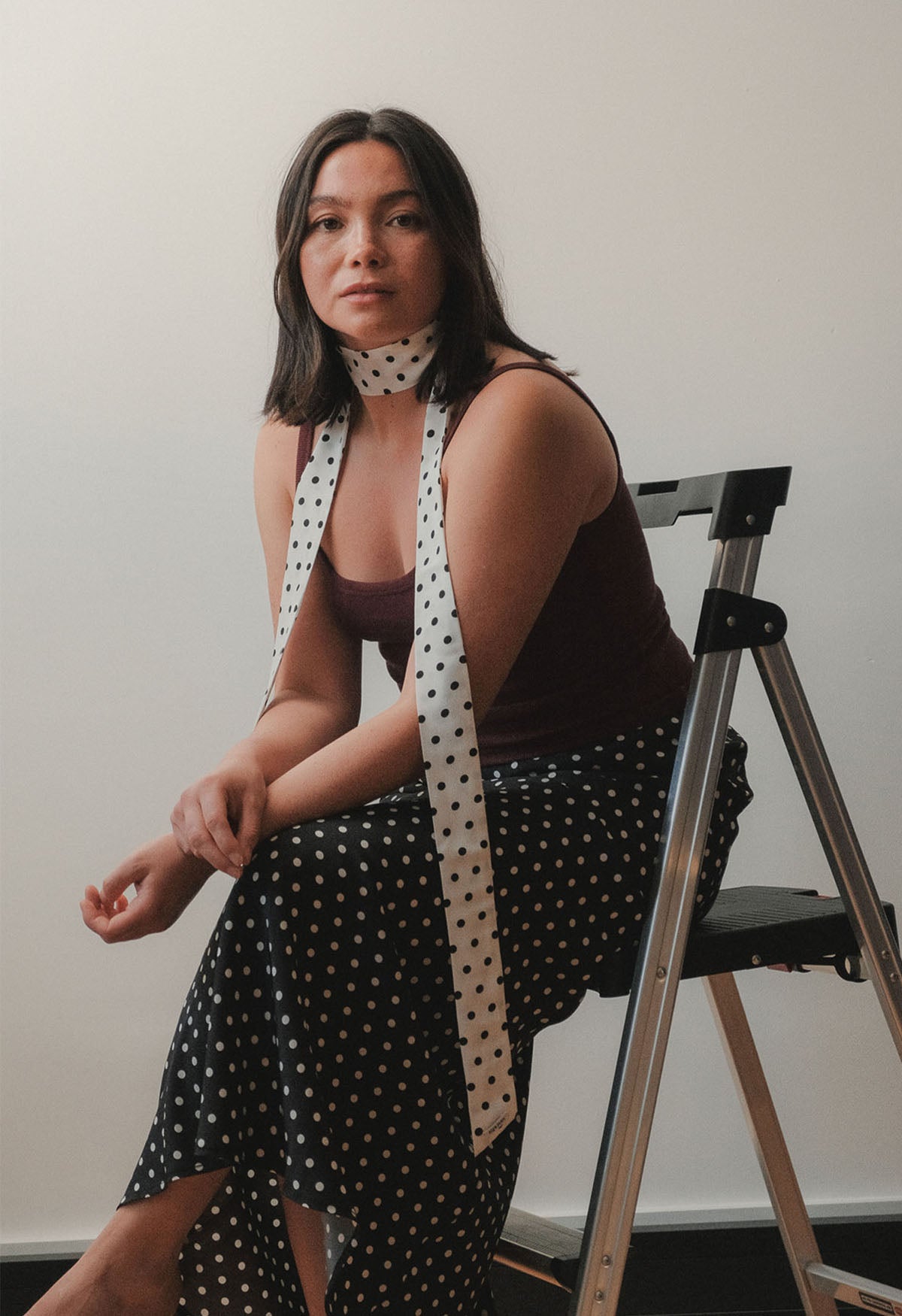 Neck Scarf Pois Bianca