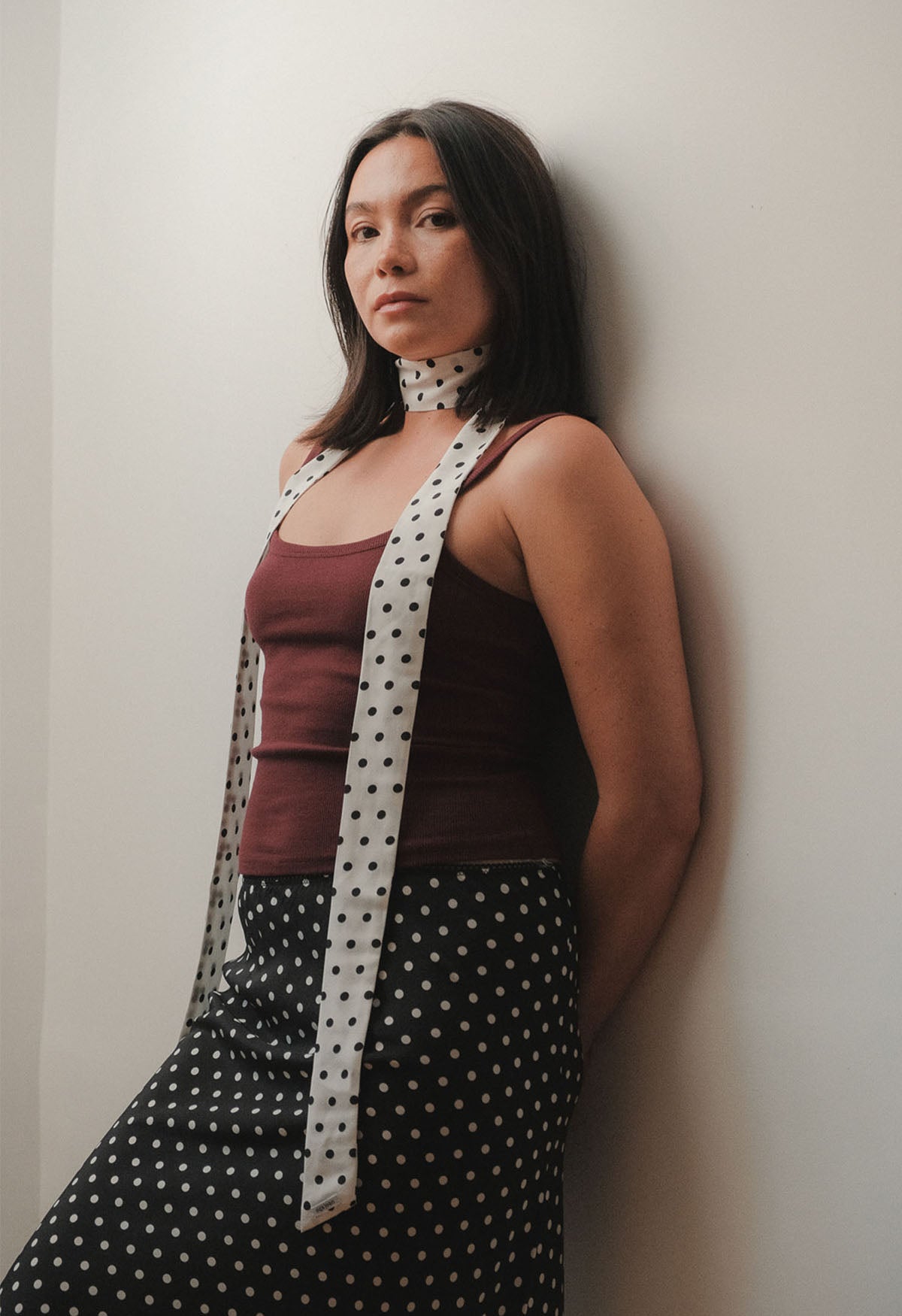 Neck Scarf Pois Bianca