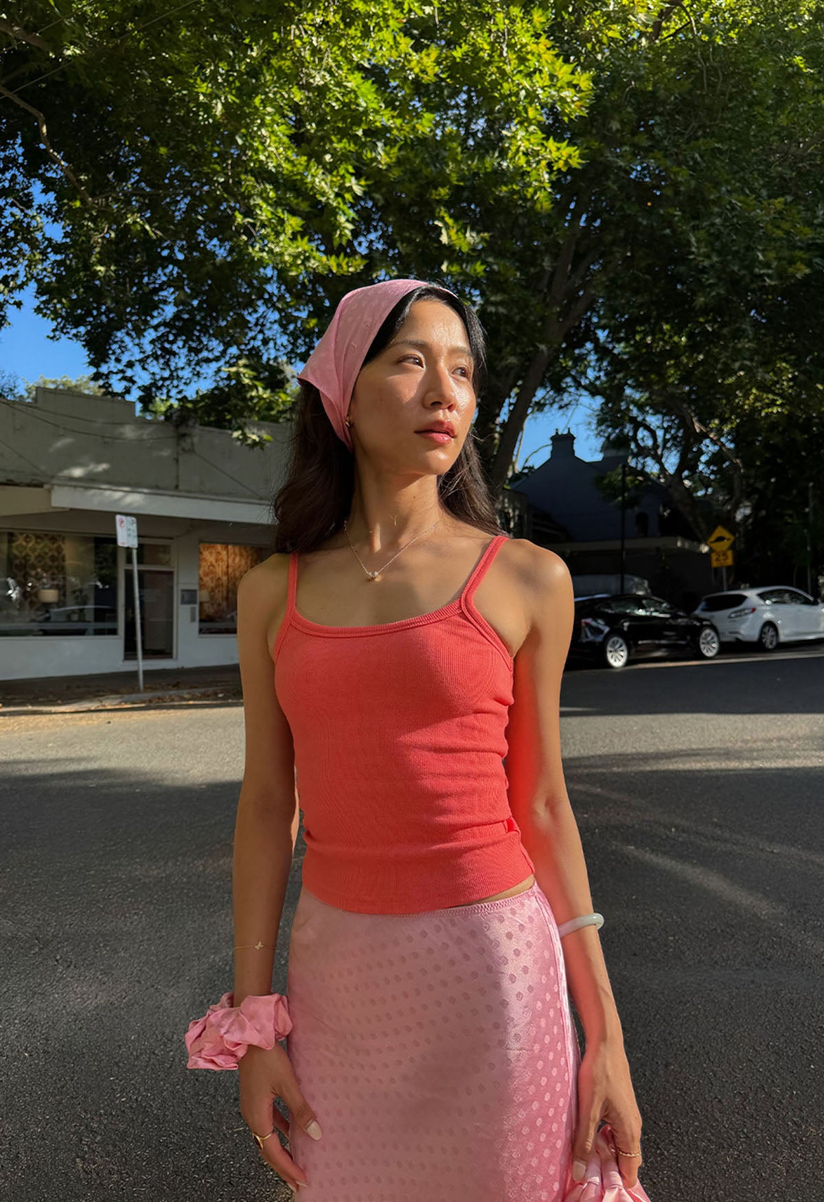 Oversized Scrunchie Jacquard Rosa