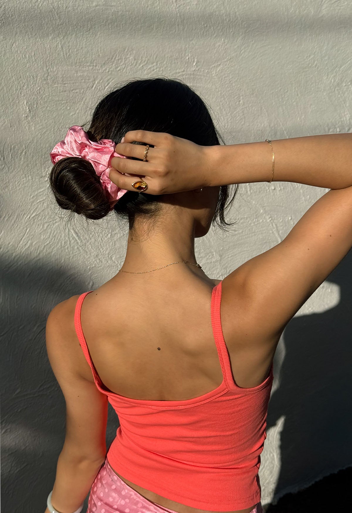Oversized Scrunchie Jacquard Rosa