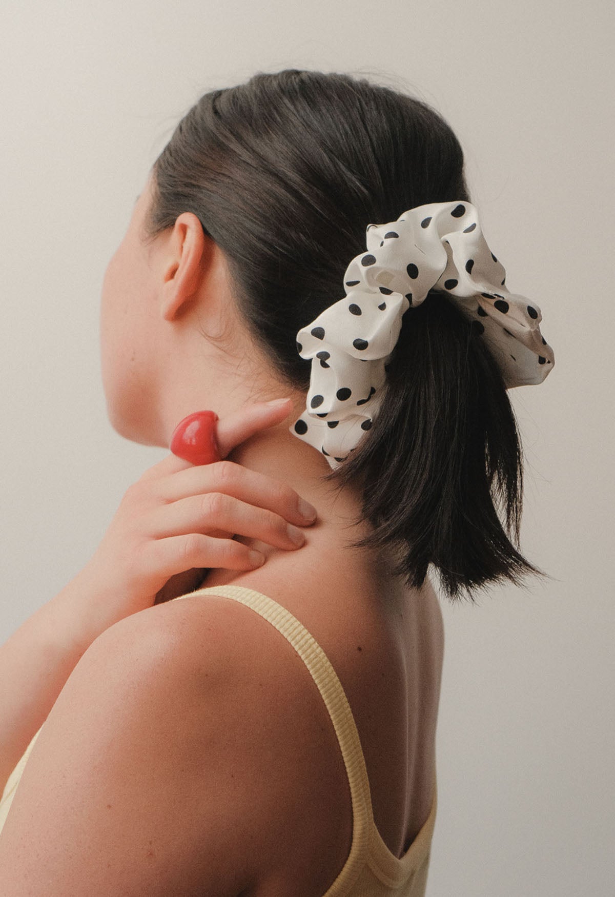 Oversized Scrunchie Pois Bianca