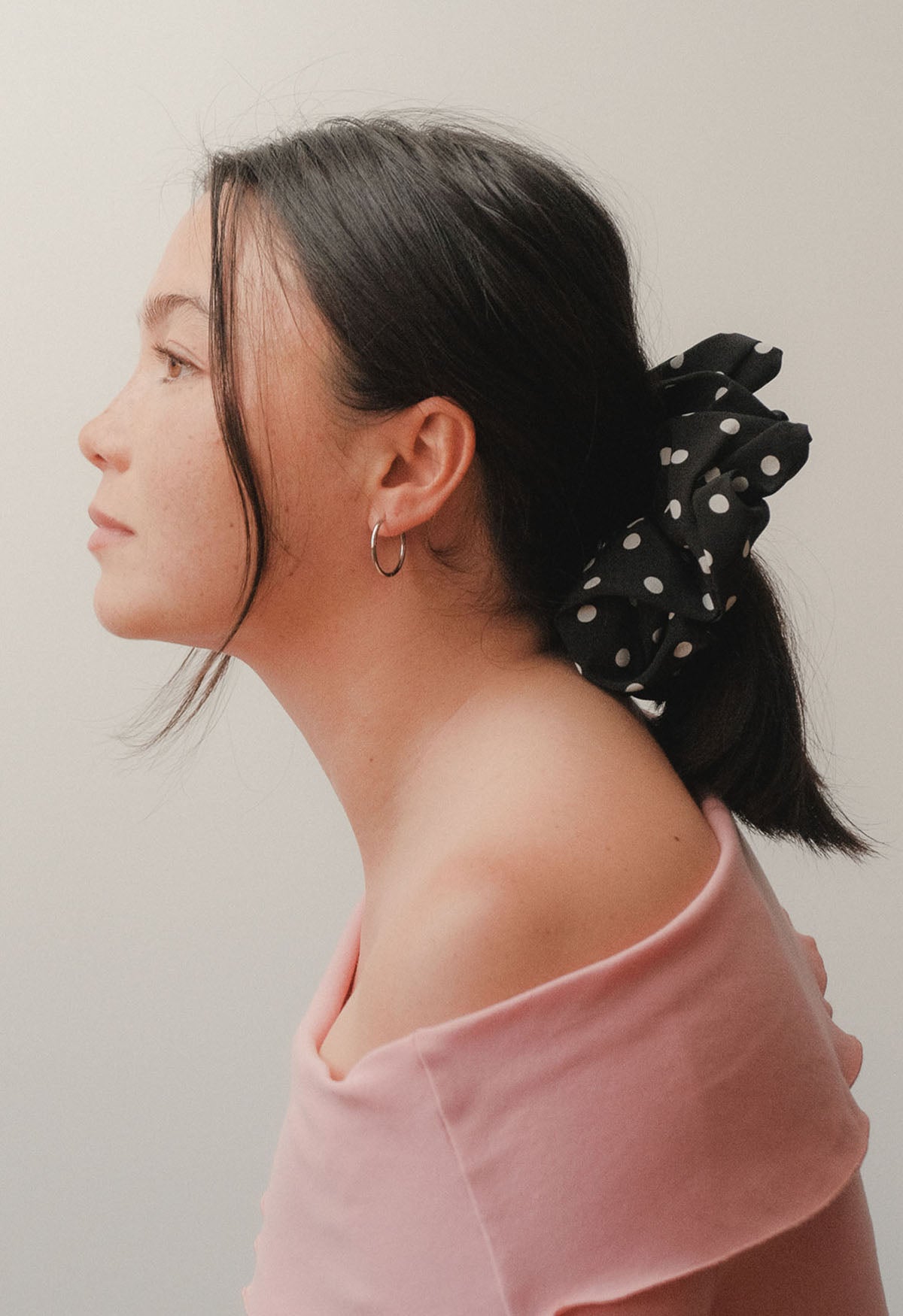 Oversized Scrunchie Pois Nera