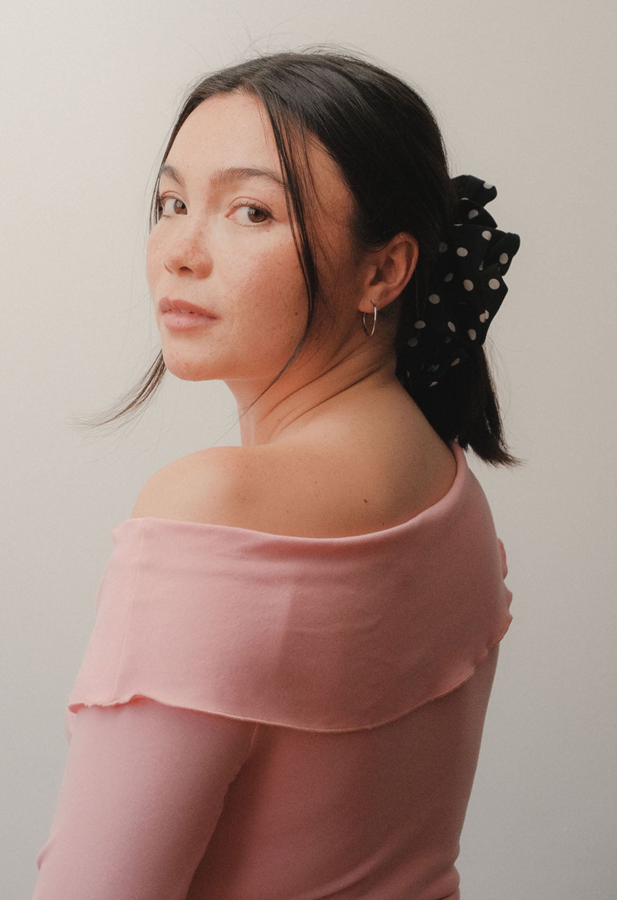 Oversized Scrunchie Pois Nera