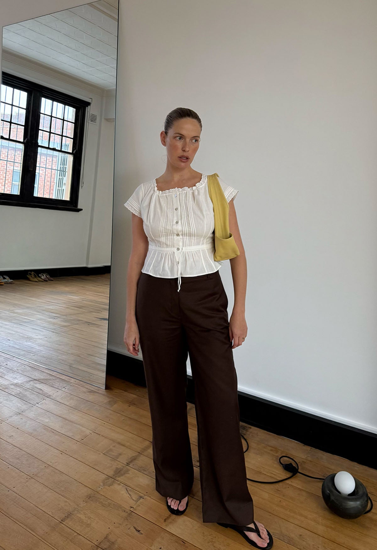 Pintuck Blouse Bianca