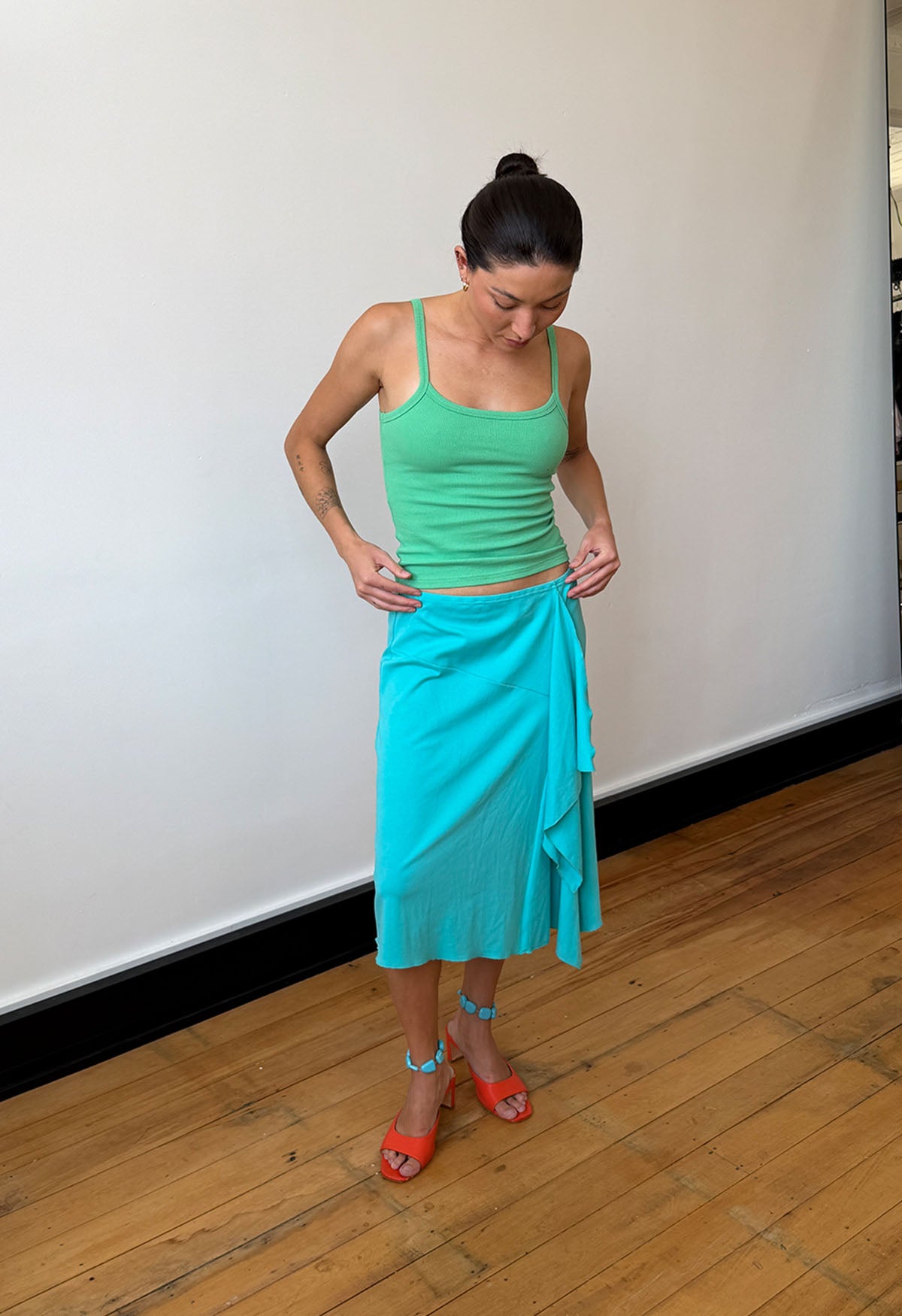 Ribbed Singlet Verde