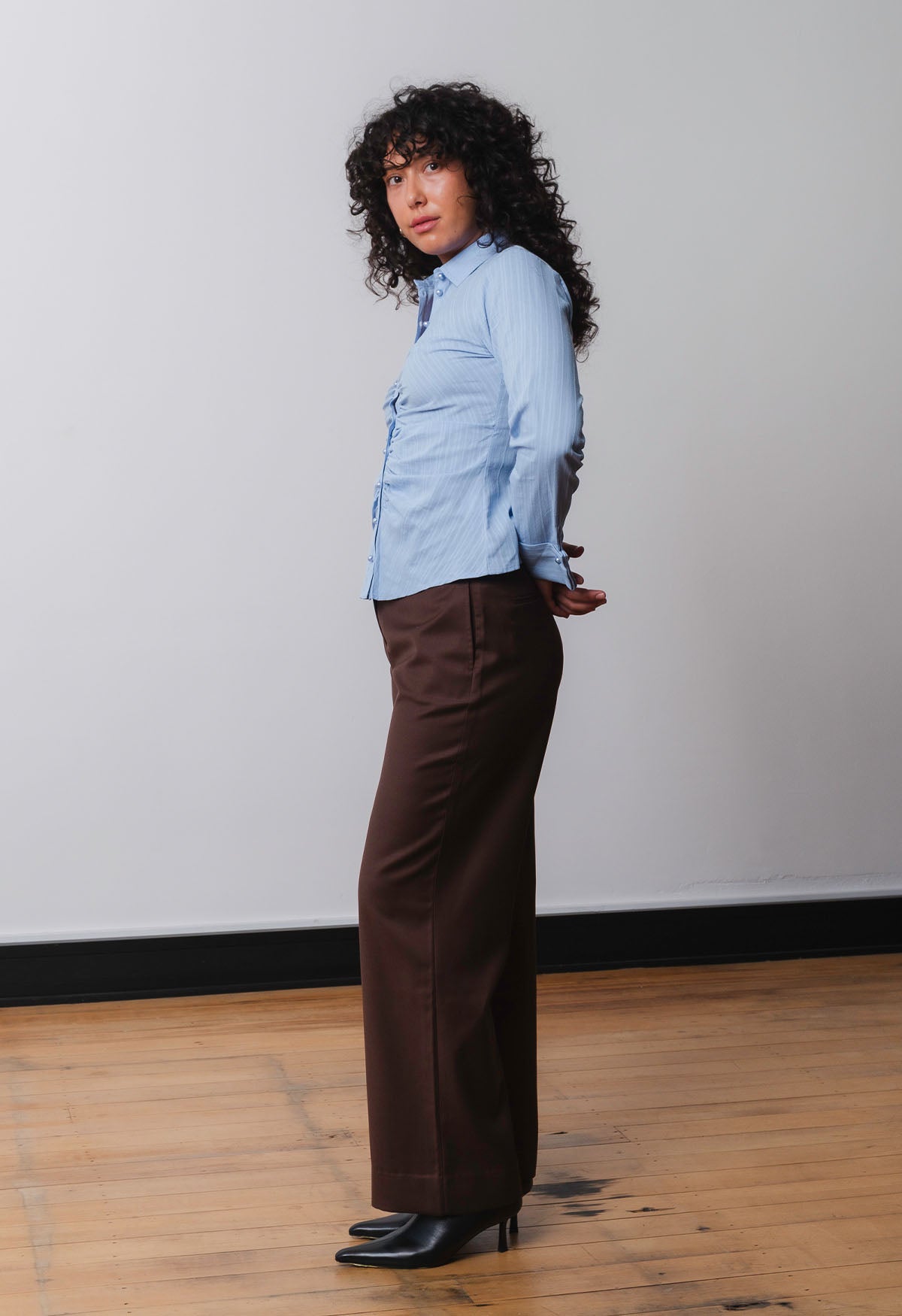 Ruched Front Shirt Azzurra