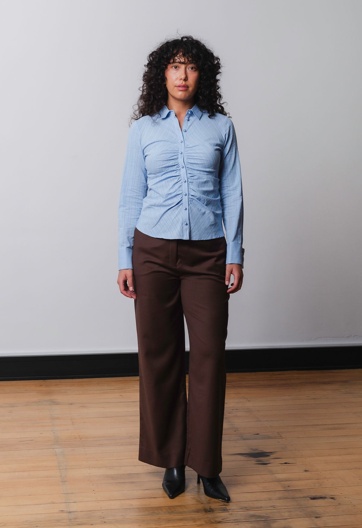 Ruched Front Shirt Azzurra