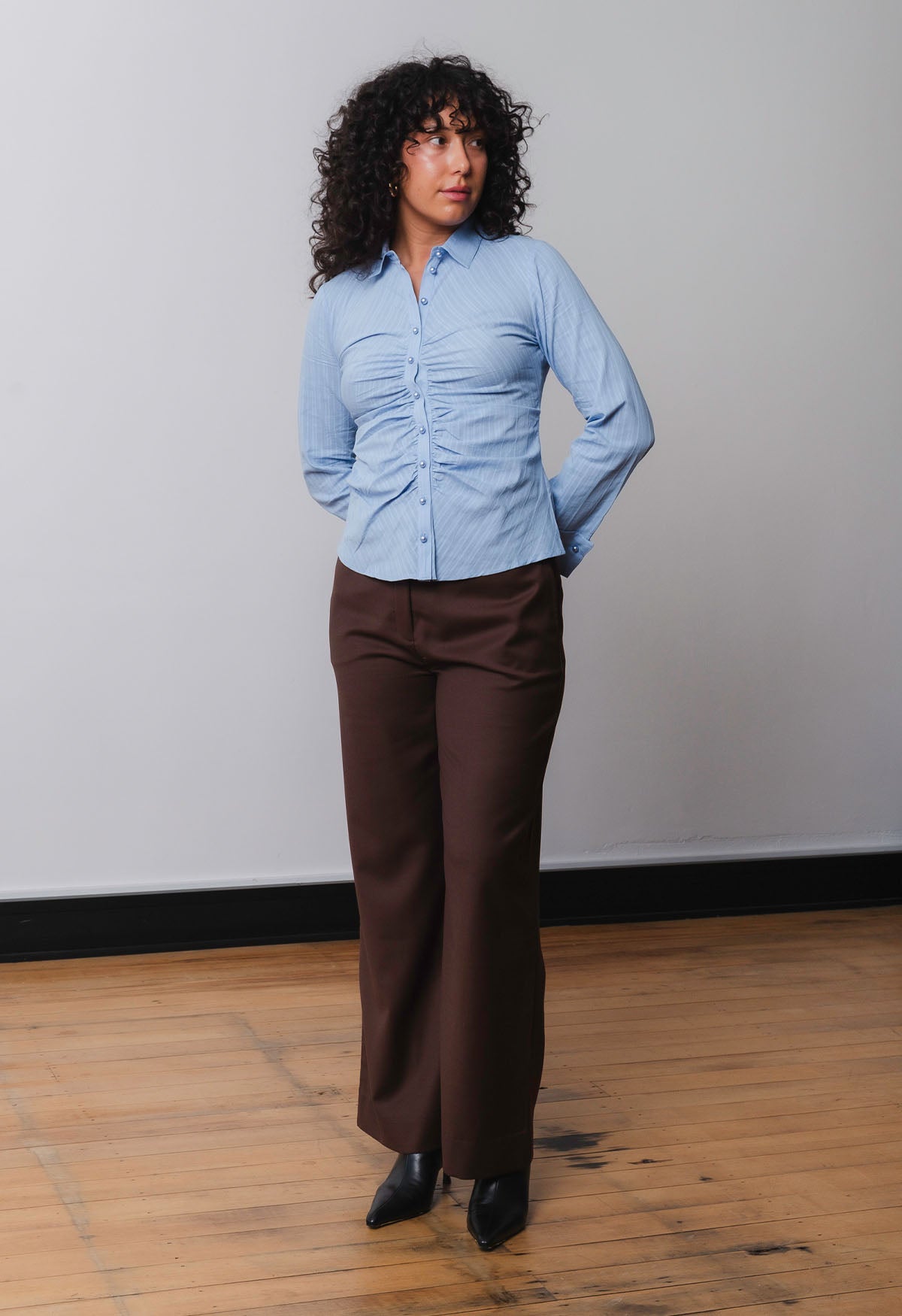 Ruched Front Shirt Azzurra