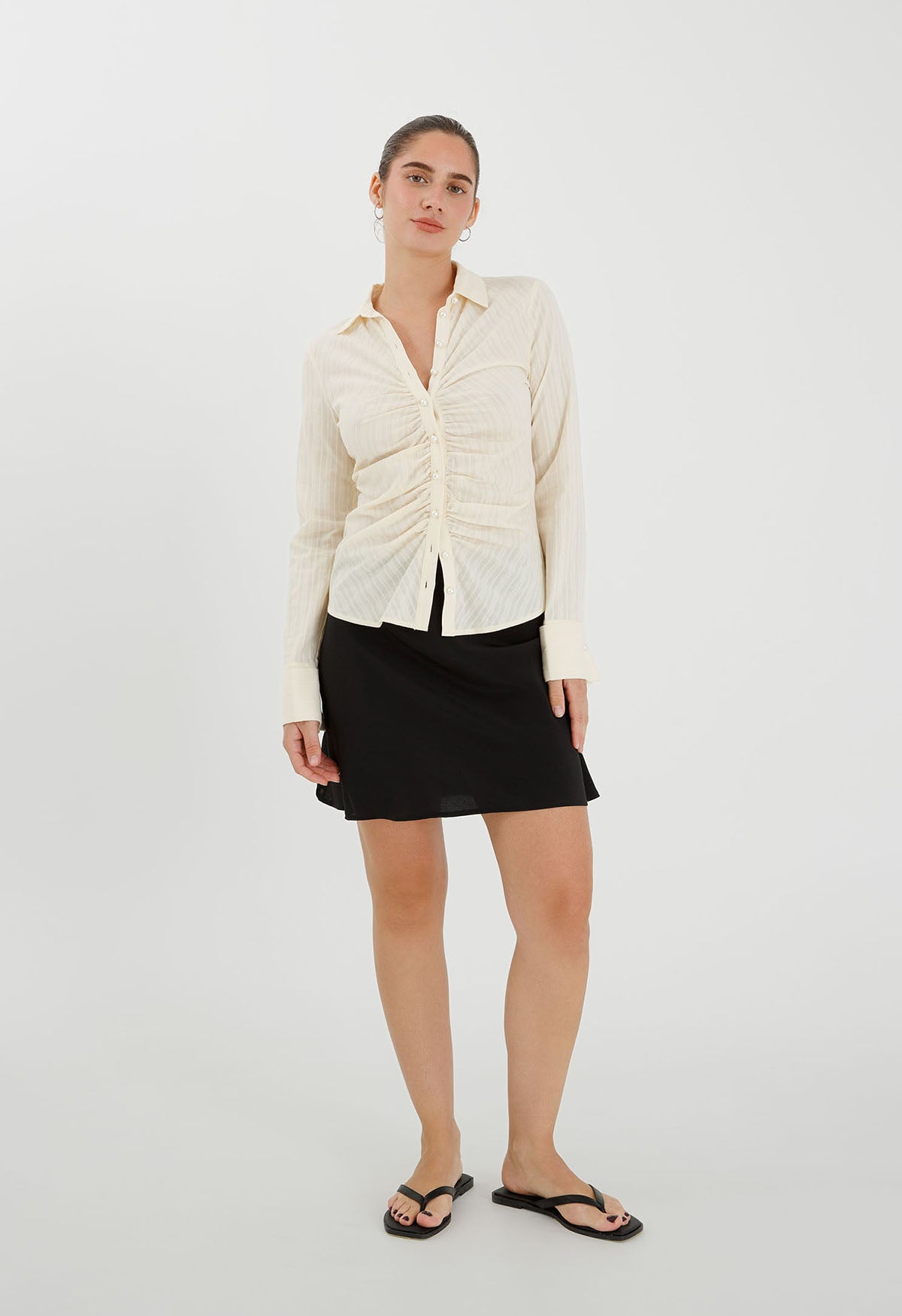 Ruched Front Shirt Burro