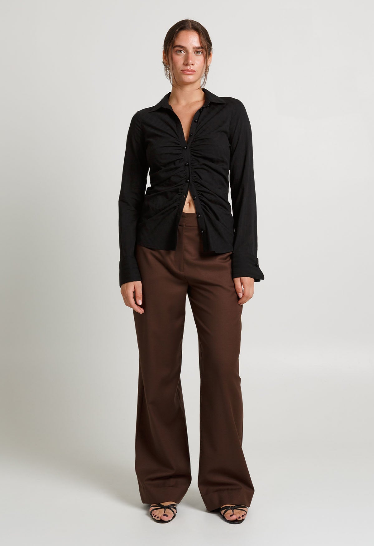 Ruched Front Shirt Nera