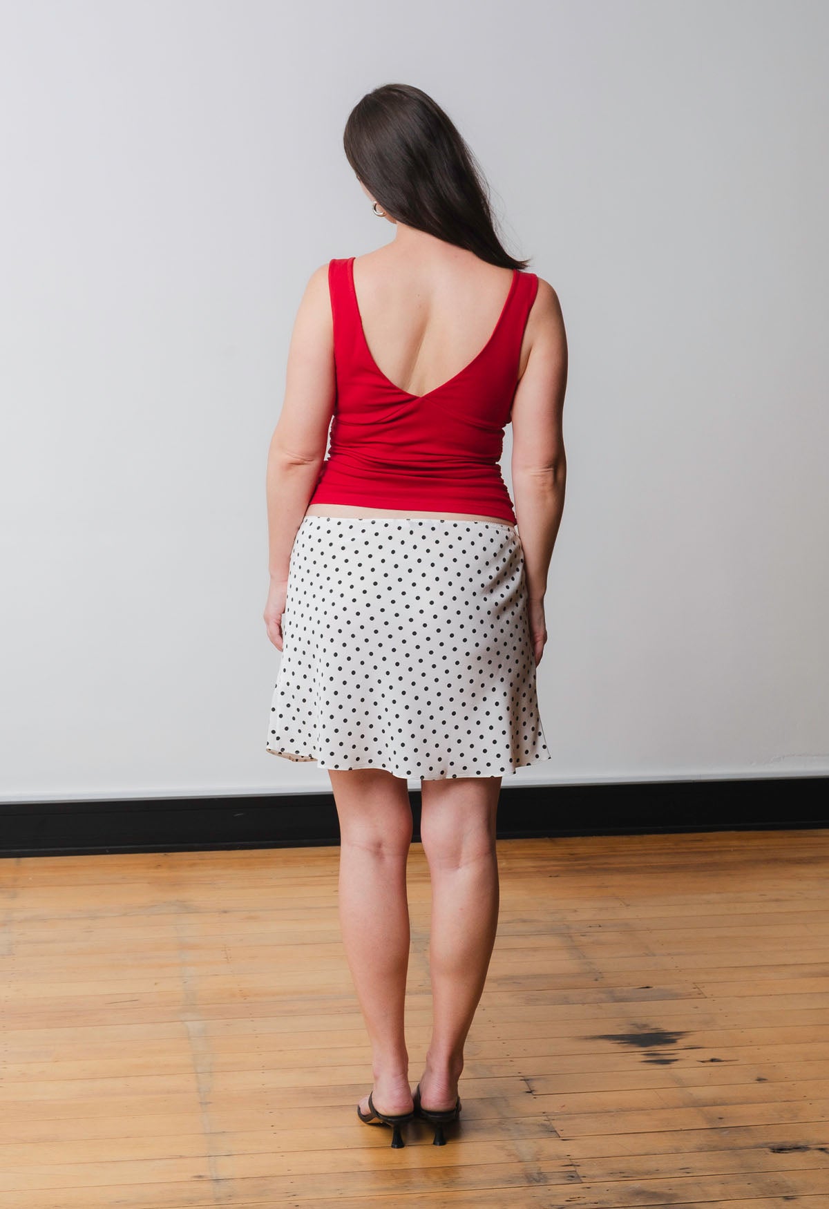 Ruched Plunge Top Rossa