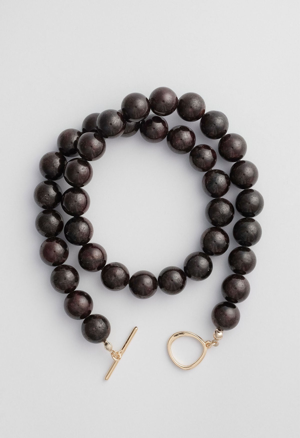 Sun Ray Necklace Garnet Gold 10mm