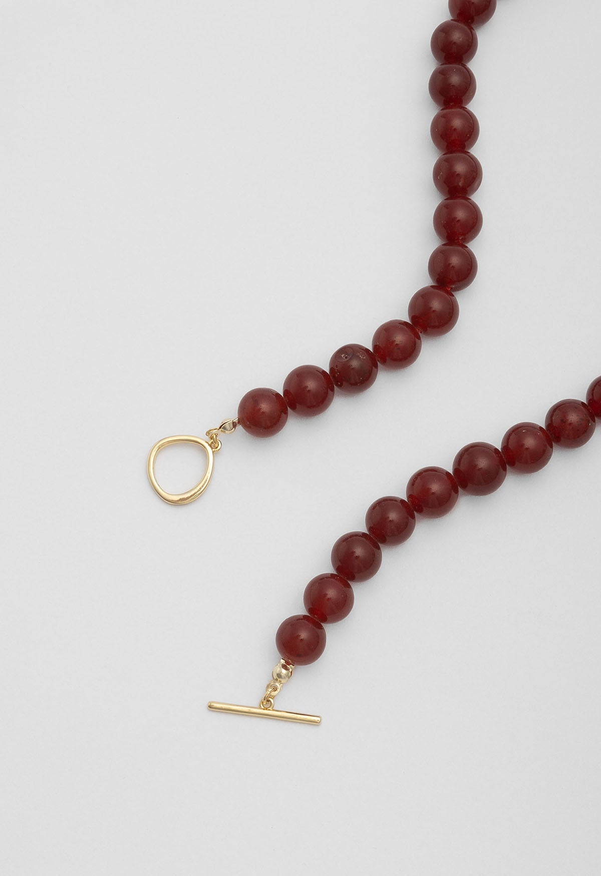 Sun Ray Necklace Red Jade 10mm