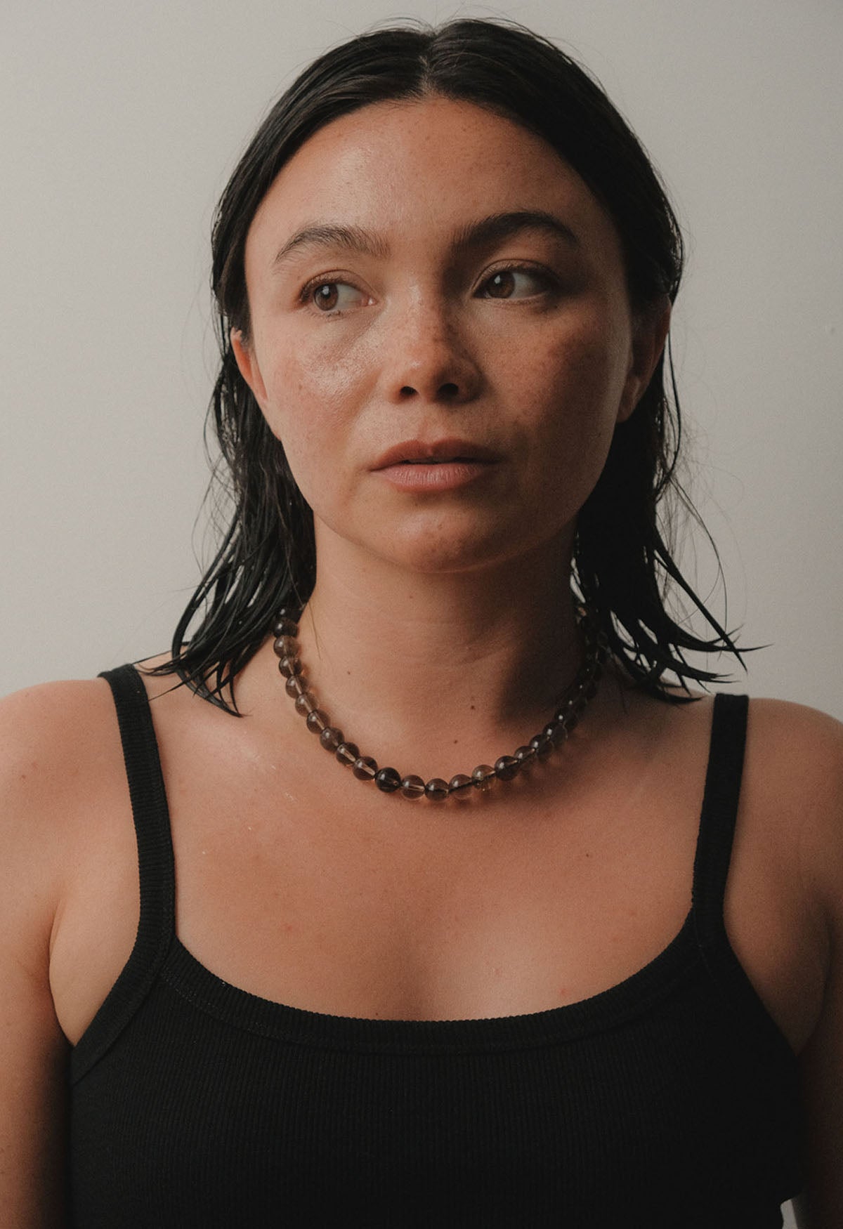 Sun Ray Necklace Smoky Quartz 10mm