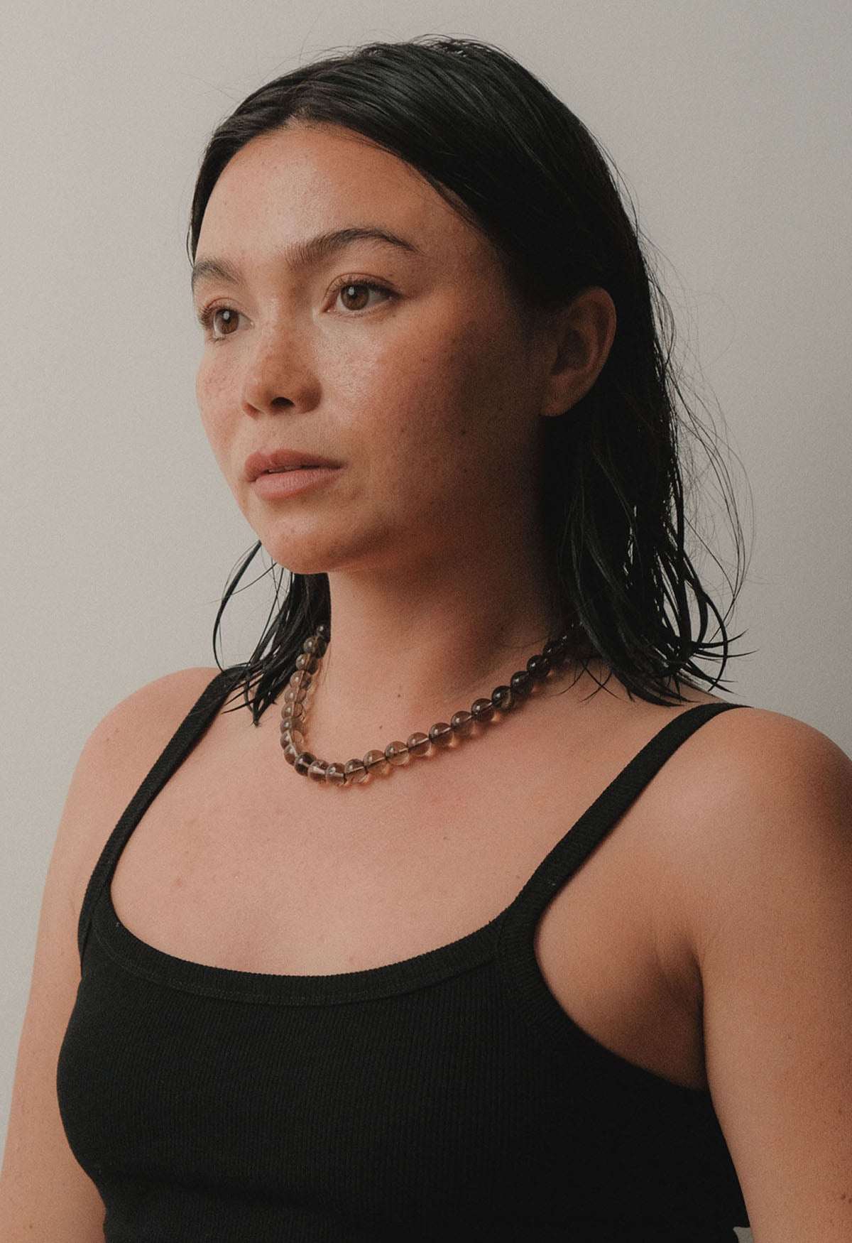 Sun Ray Necklace Smoky Quartz 10mm