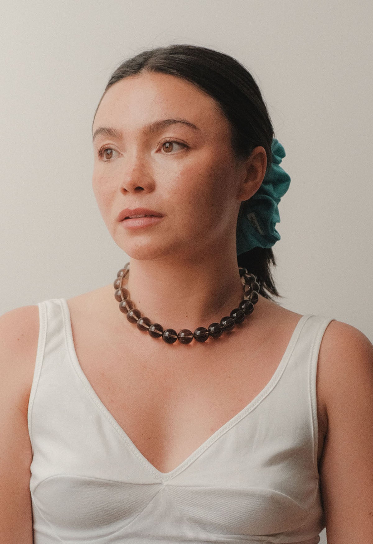 Sun Ray Necklace Smoky Quartz 16mm