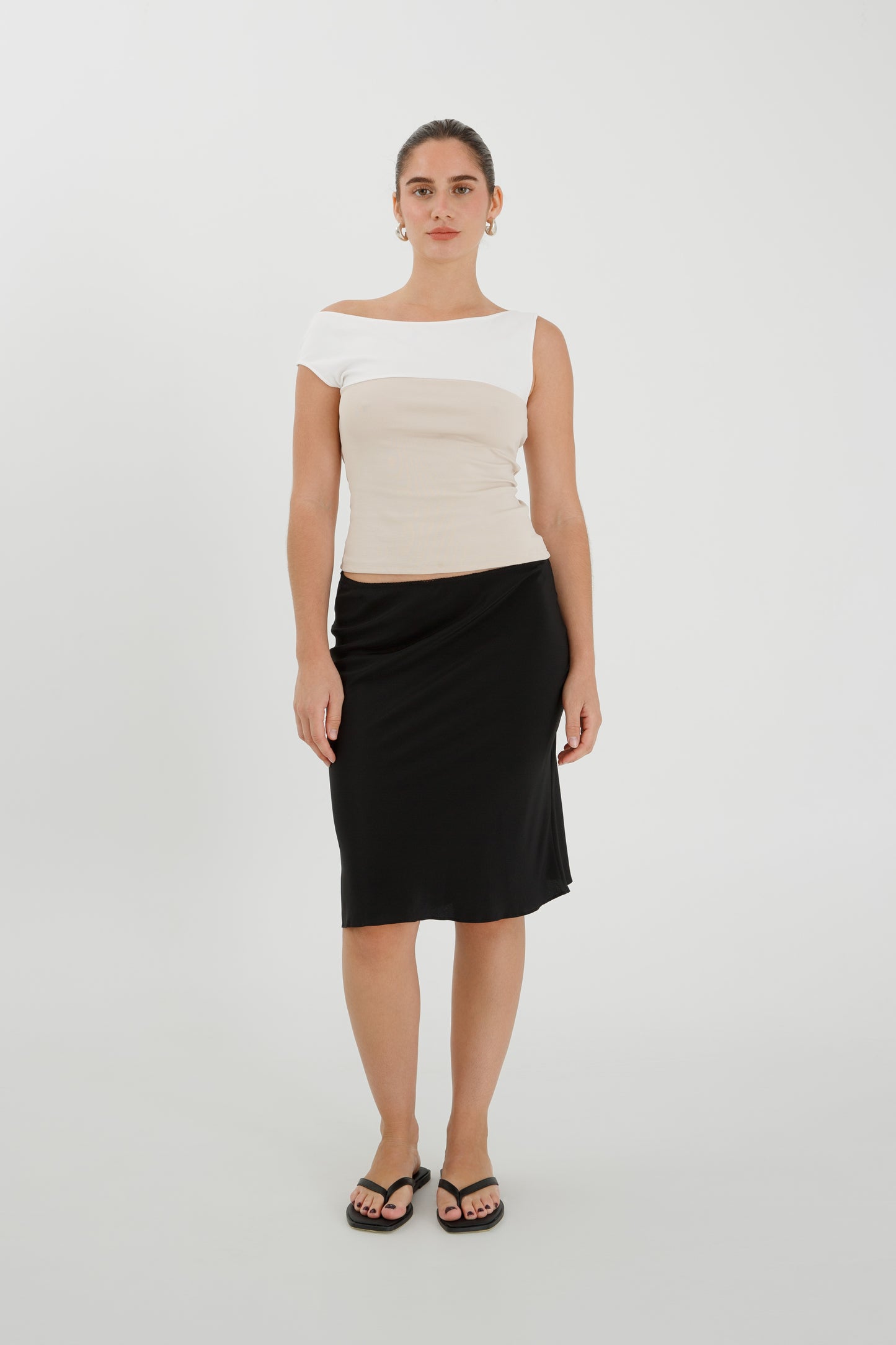 Bias Knee Skirt Nera Silk