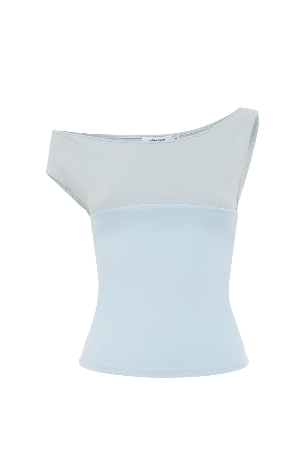 Asym Bardot Top Cielo