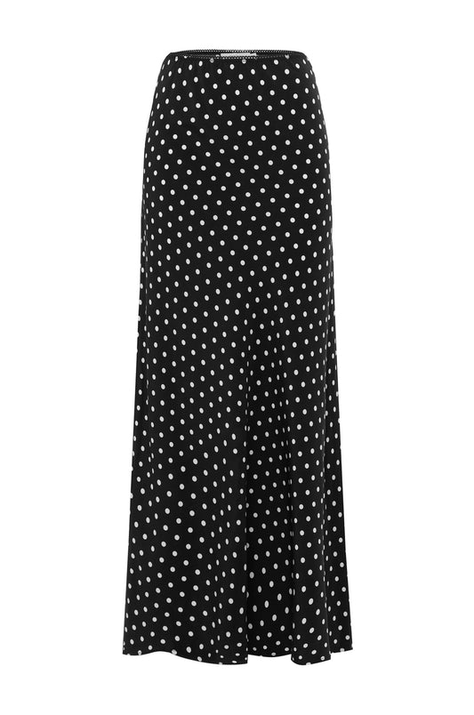 Bias Ankle Skirt Pois Nera