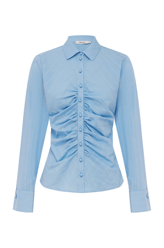 Ruched Front Shirt Azzurra