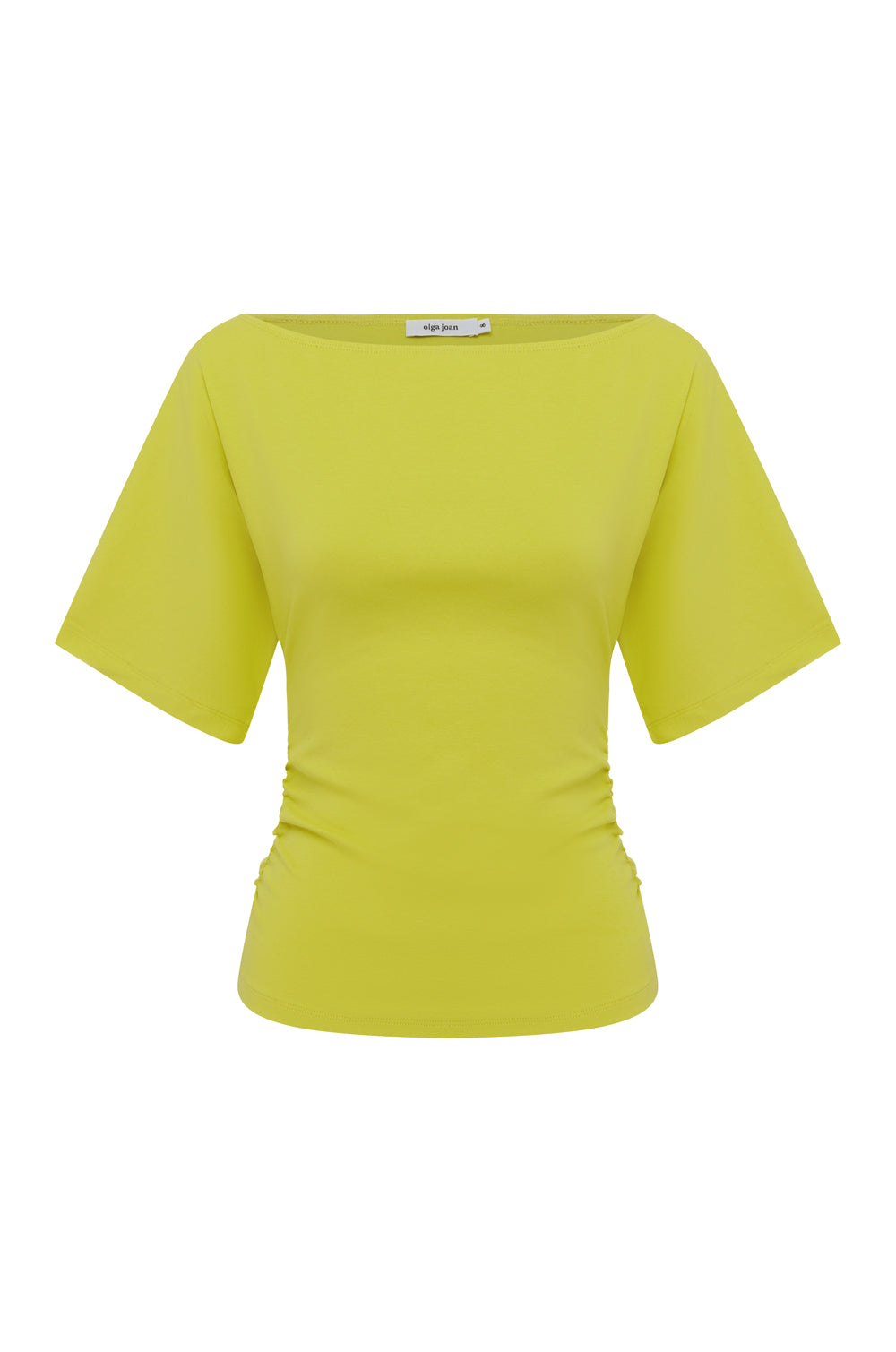 Bardot Ruched Top Chartreuse