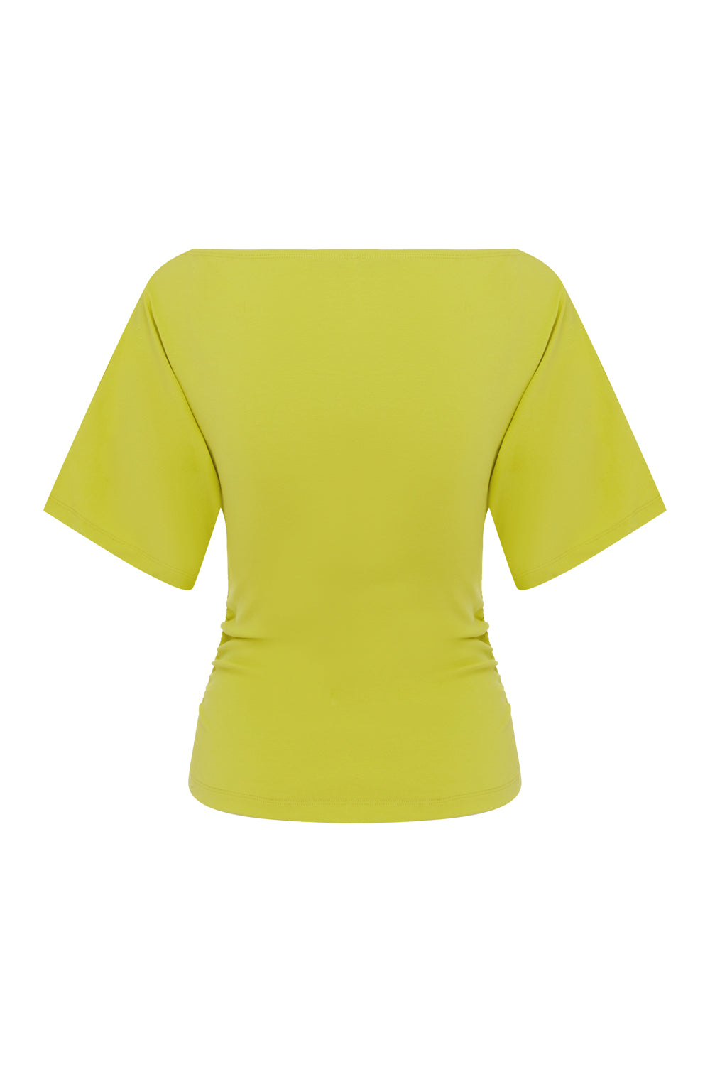 Bardot Ruched Top Chartreuse