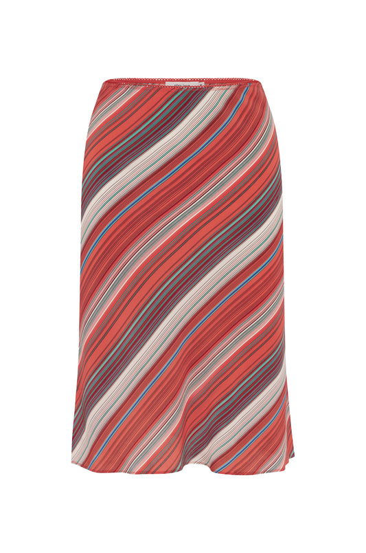 Bias Knee Skirt Corallo