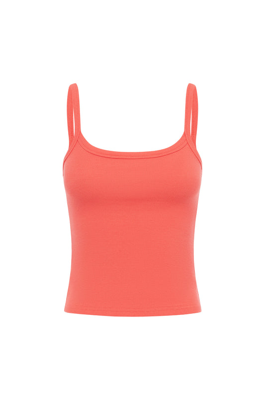 Ribbed Singlet Corallo