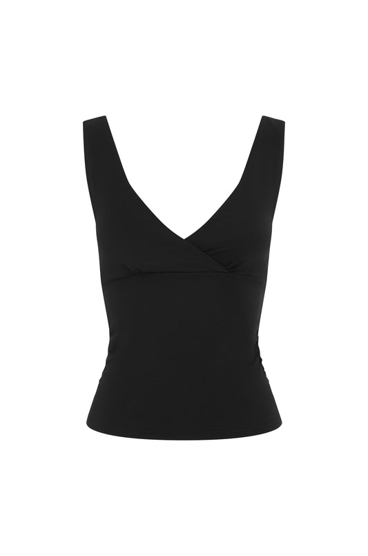 Ruched Plunge Top Nera