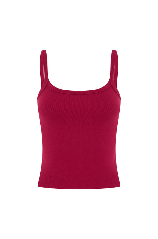 Ribbed Singlet Vino Rosso
