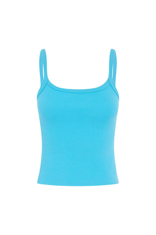 Ribbed Singlet Acqua