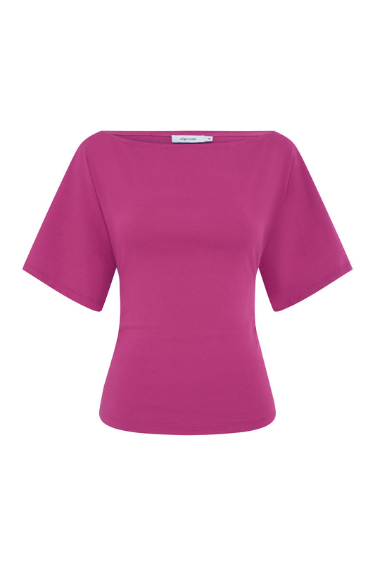 Bardot Ruched Top Magenta