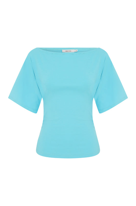 Bardot Ruched Top Acqua