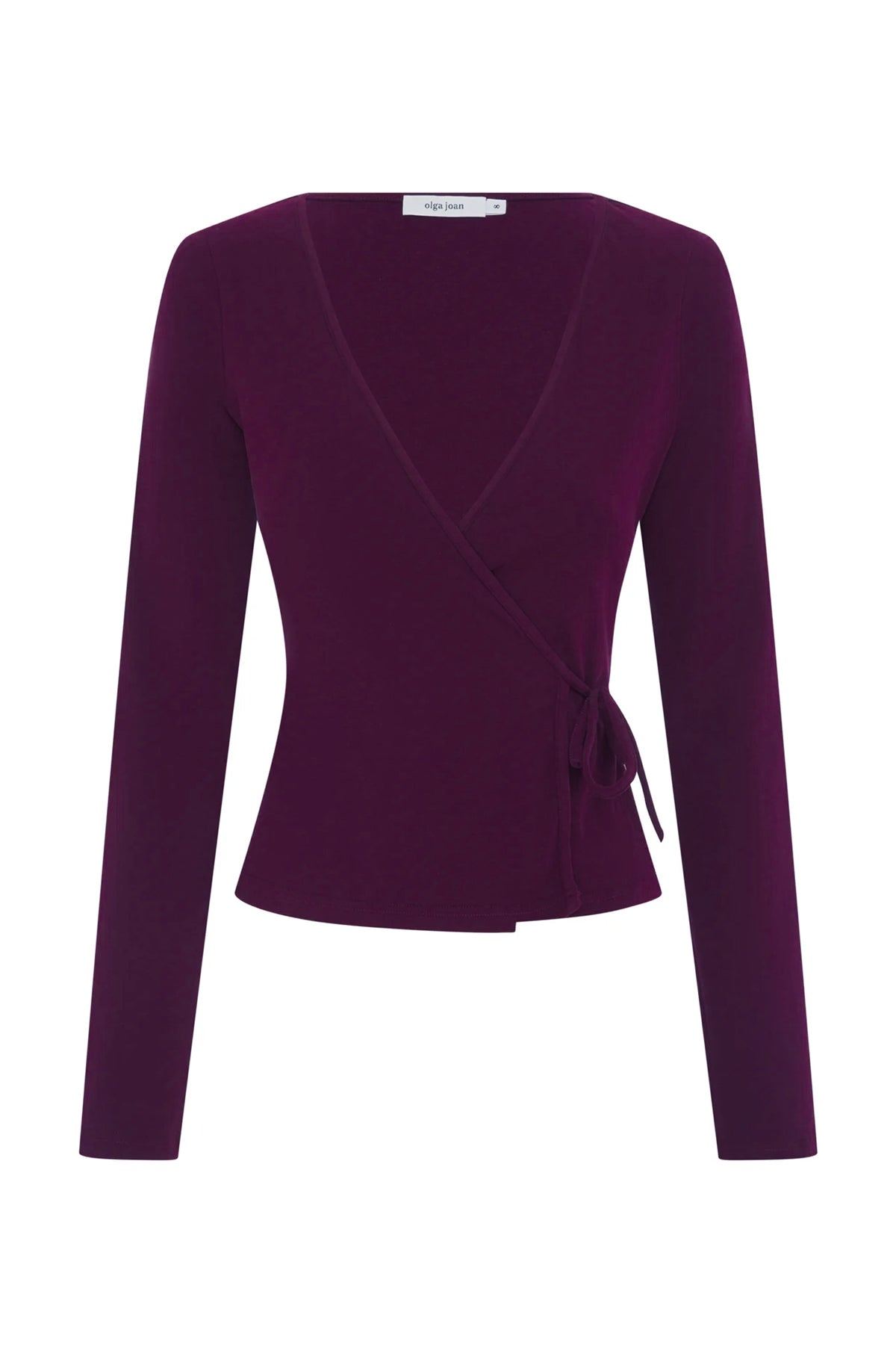 Long Sleeve Wrap Top Aubergine