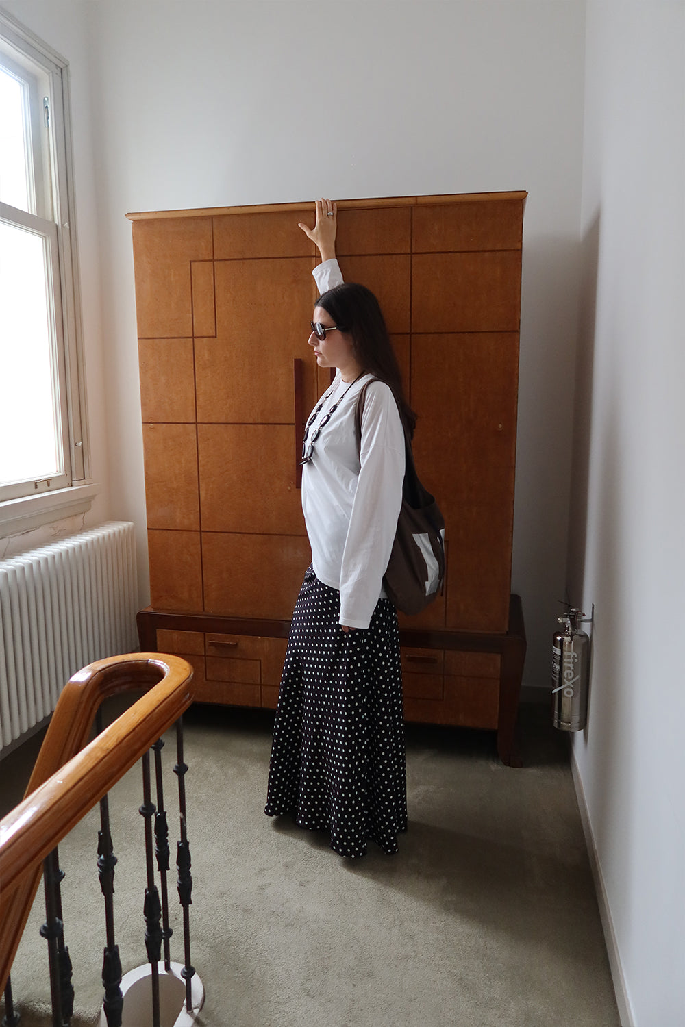 Bias Ankle Skirt Pois Nera