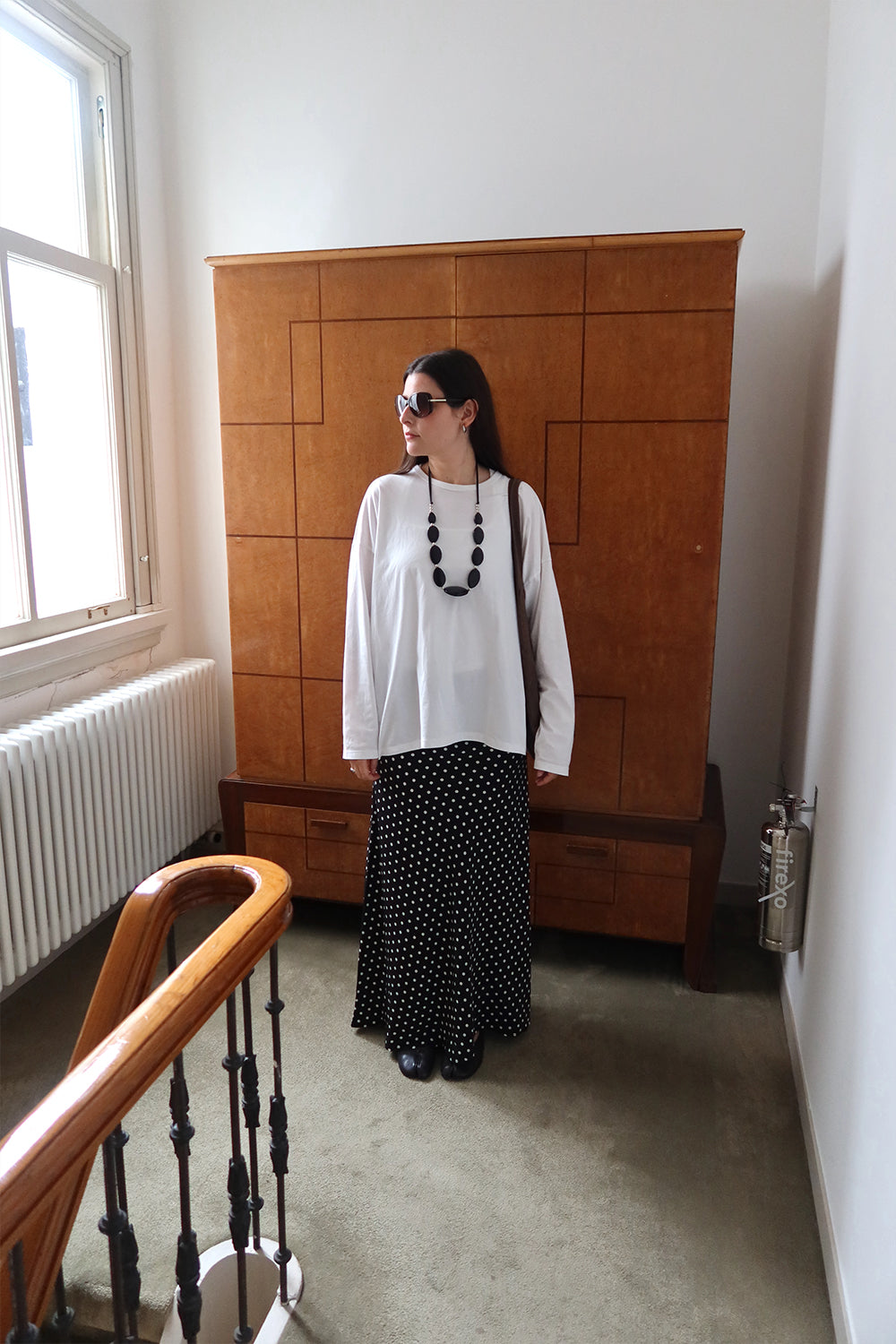 Bias Ankle Skirt Pois Nera