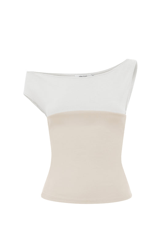 Asym Bardot Top Latte