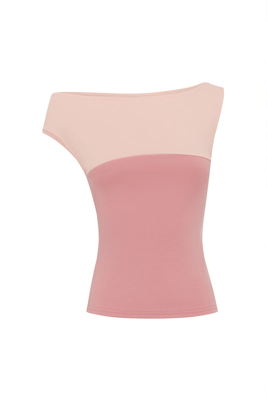 Asym Bardot Top Rosa