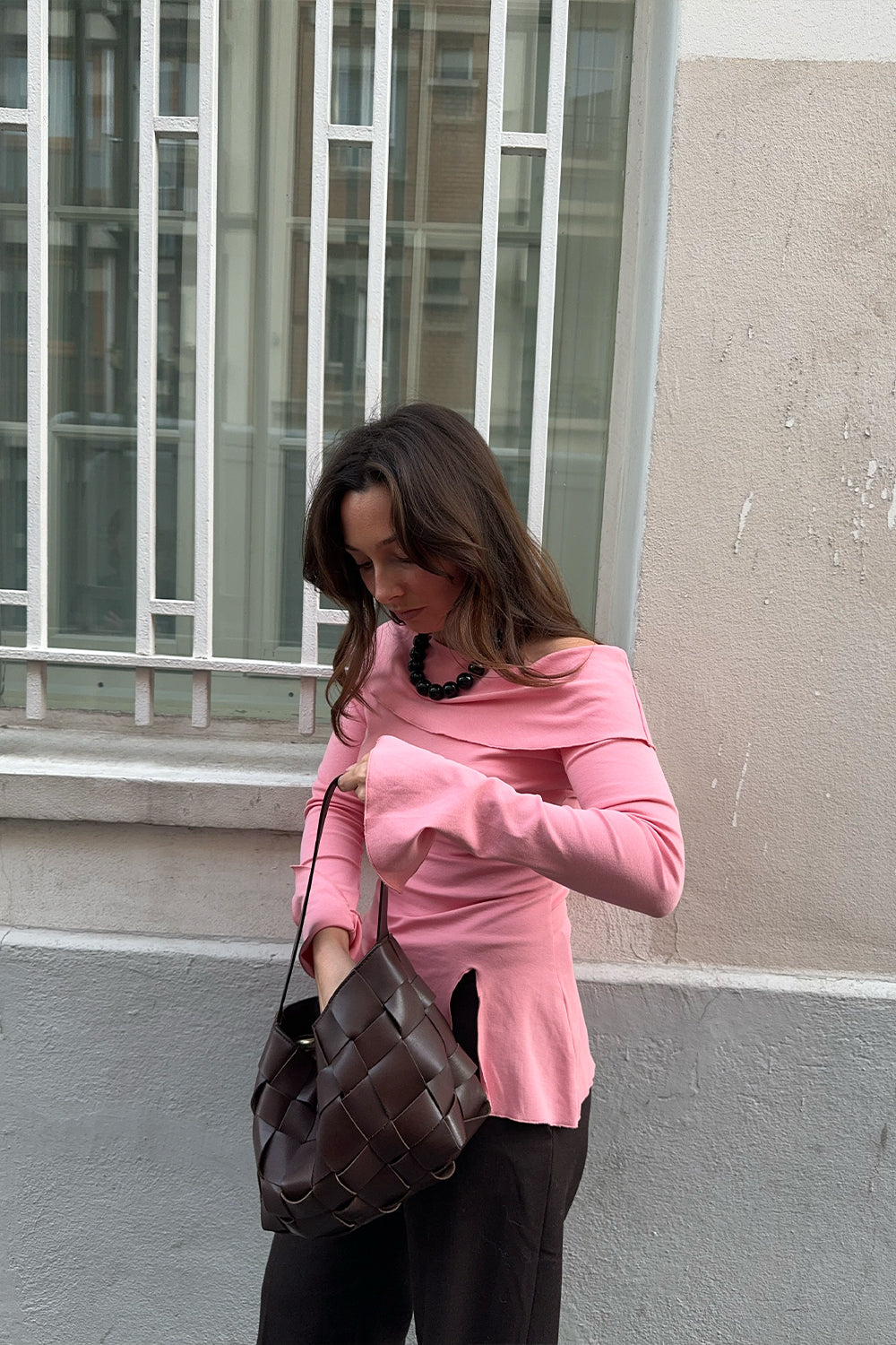 Bardot Long Sleeve Top Rosa