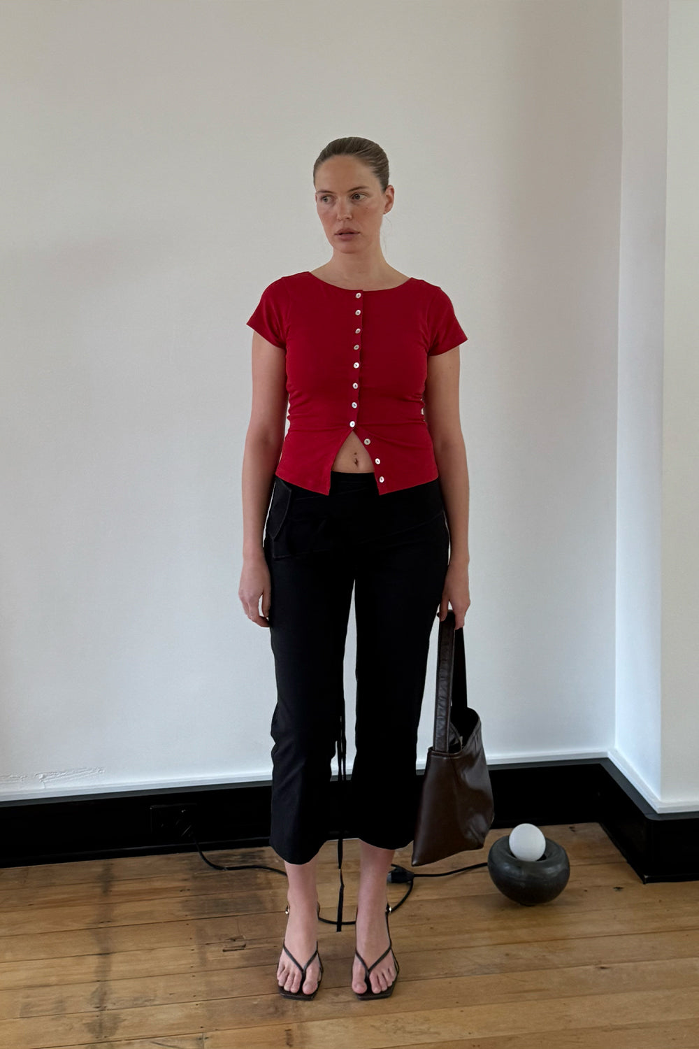 Belted Capri Pants Nera