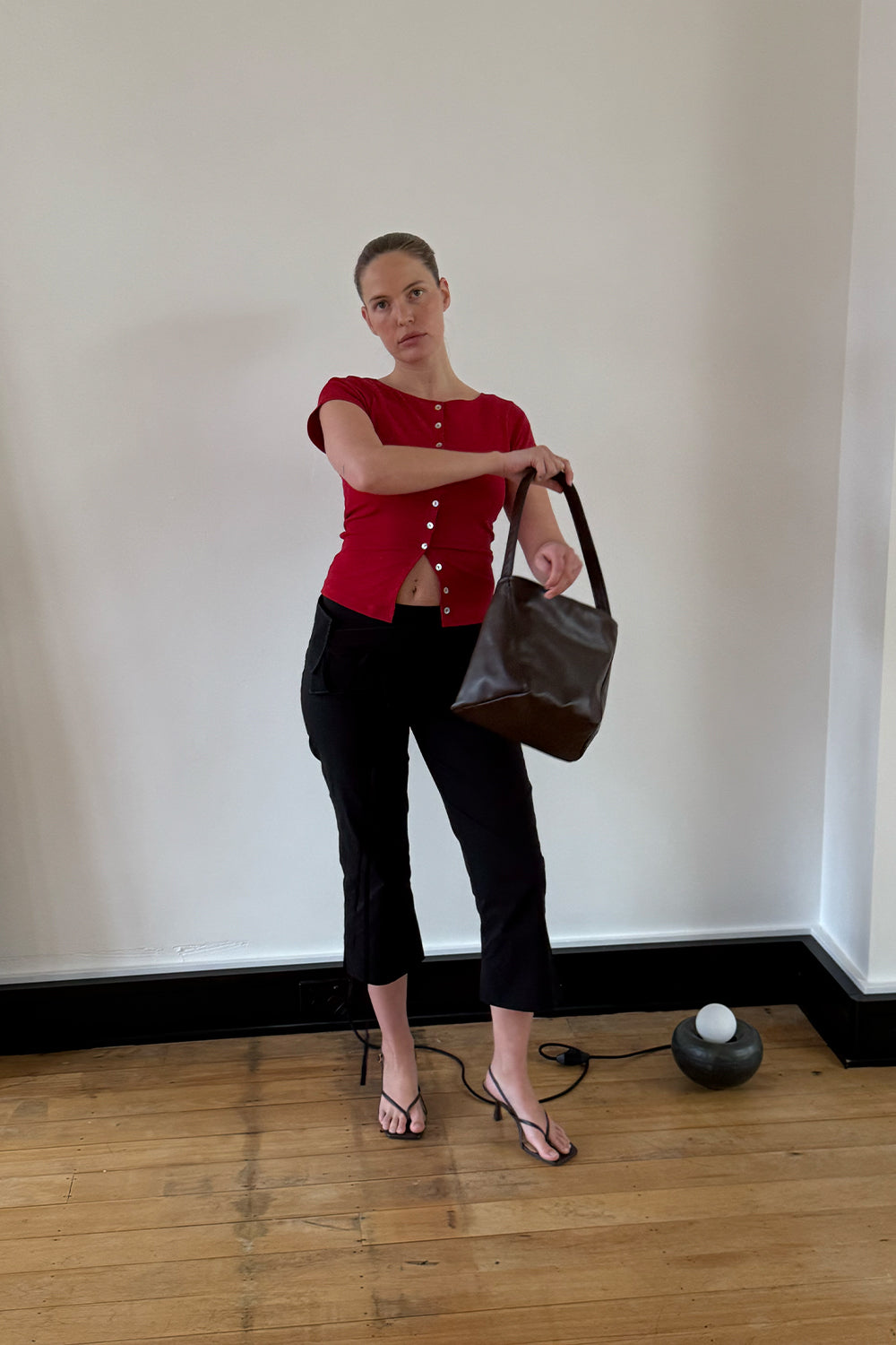 Belted Capri Pants Nera