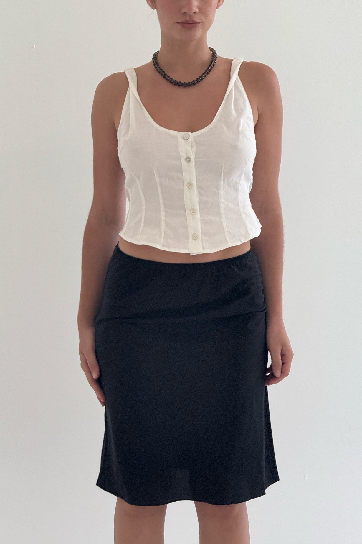 Bias Knee Skirt Nera Silk