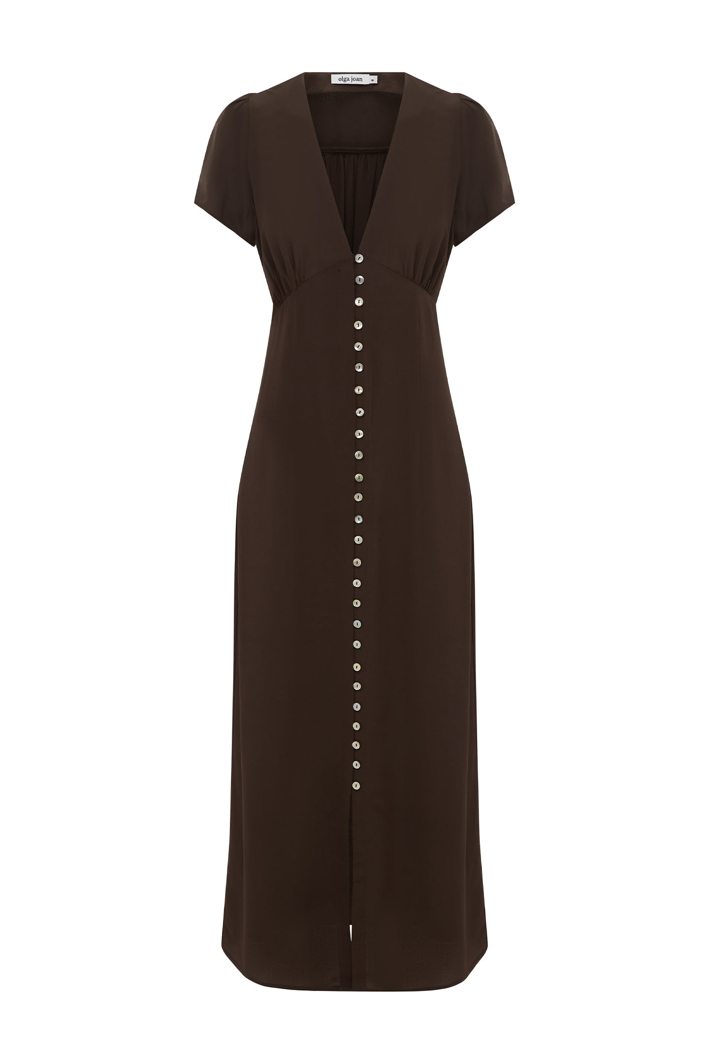 Button-Through Cap-Sleeve Dress Ciocco