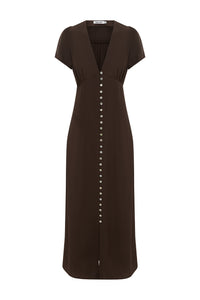 Button-Through Cap-Sleeve Dress Ciocco