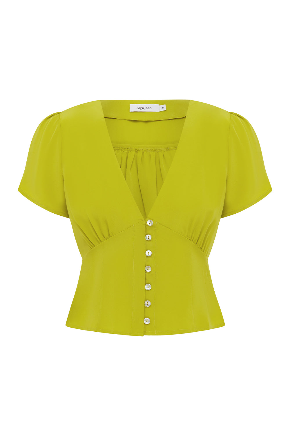 Cap-Sleeve Top Chartreuse