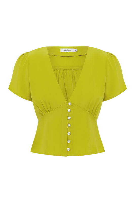 Cap-Sleeve Top Chartreuse