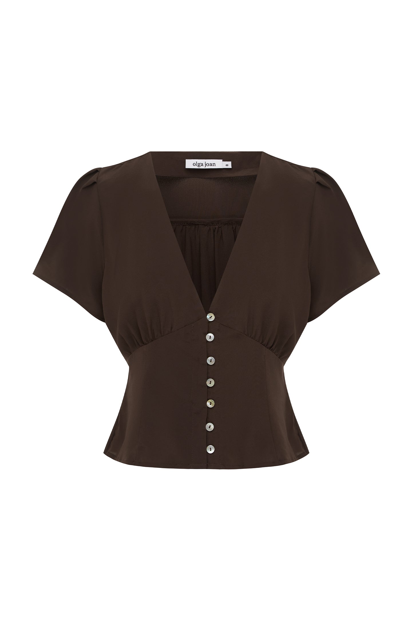 Button-Through Cap-Sleeve Top Ciocco