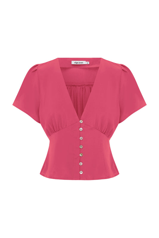 Cap-Sleeve Top Rosa Rosa